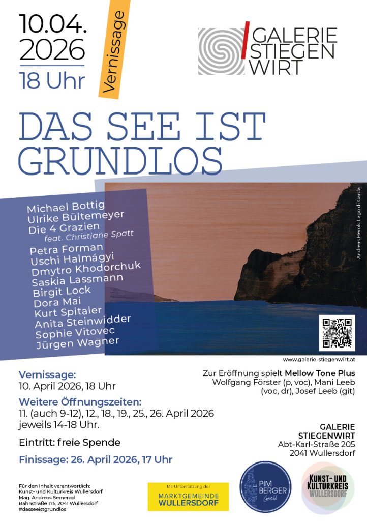 Einladungsflyer DAS SEE IST GRUNDLOS für den 10.04.2026.
